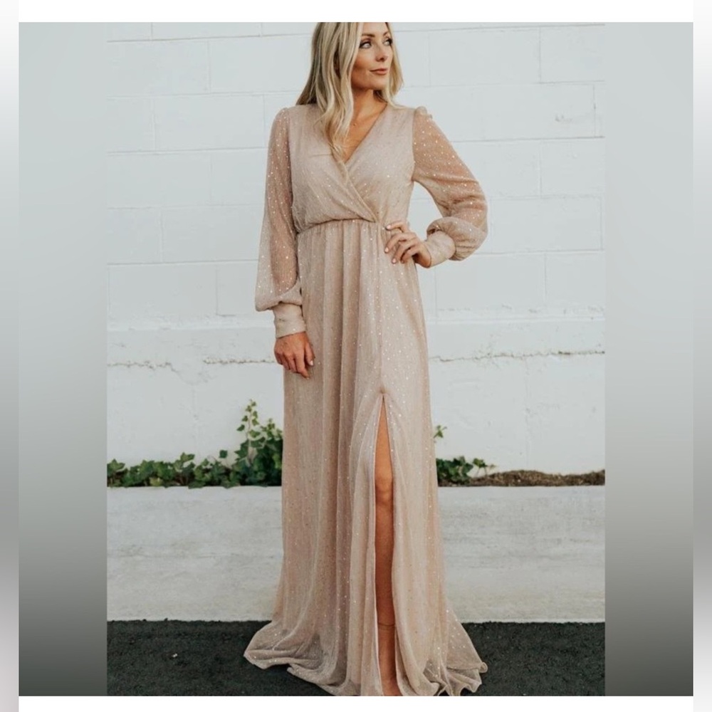 Baltic Born long sleeve sparkle gown XL